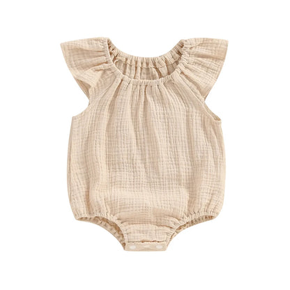 Pudcoco-Pelele de lino y algodón para niñas recién nacidas, sin mangas, con hombros descubiertos, sólido, ropa de verano, informal, de 0 a 24 meses