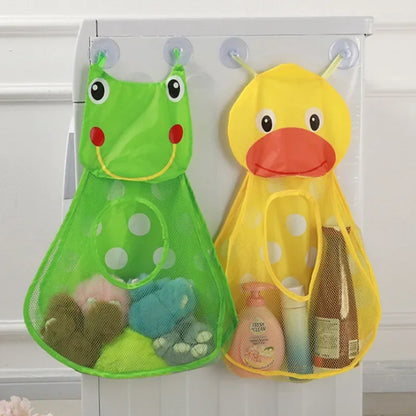 Juguete para Baby Shower, bolsa de almacenamiento de juguetes con forma de rana y pato, ventosa fuerte, bolsa de juego para Baby Shower, organizador de baño, juguete de agua