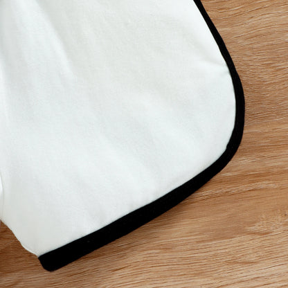 Pelele de verano para niñas pequeñas, sin mangas con cuello redondo y Mono corto estampado de letras, ropa de cintura elástica 9M-4T