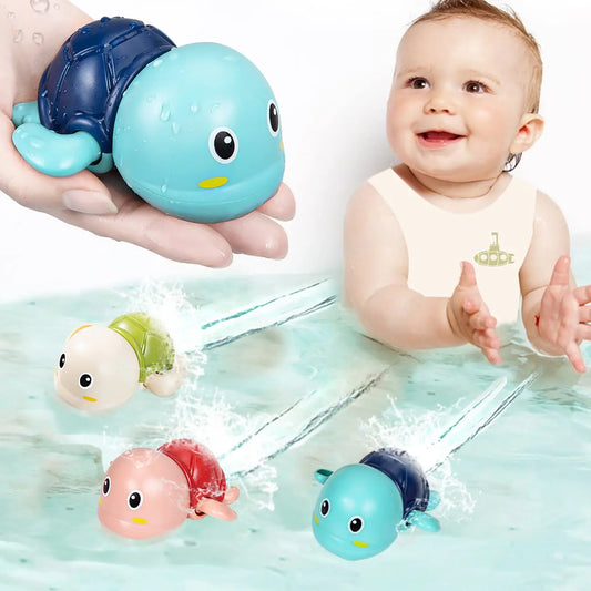 Juguetes de baño para bebé, bonito baño, tortuga, ballena, piscina, playa, cadena clásica, mecanismo de relojería, juguete de agua para niños, juguetes para jugar en el agua