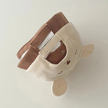Gorra de béisbol con orejas de oso para bebé, gorro de algodón con visera, bordado bonito, ajustable, para el Sol, para verano