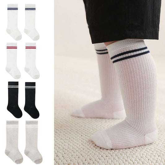 Calcetines de tubo largo para bebé, calcetines transpirables de verano para niños, medias de algodón suave para bebé, calcetines para bebés