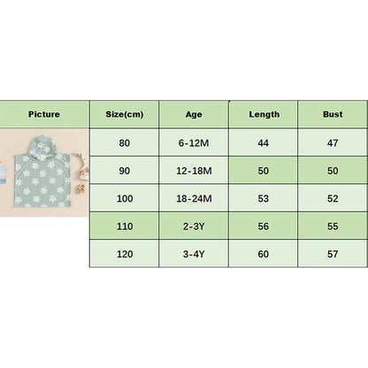 Toalla de playa con capucha para niños pequeños, Poncho ligero con estampado de tortuga, 6M-4T