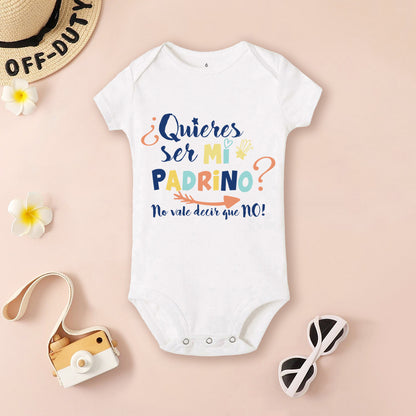 Be You Be My Godmother & Godfather-body con estampado para bebé, ropa de bautismo para Madrina Padrino, monos infantiles de verano
