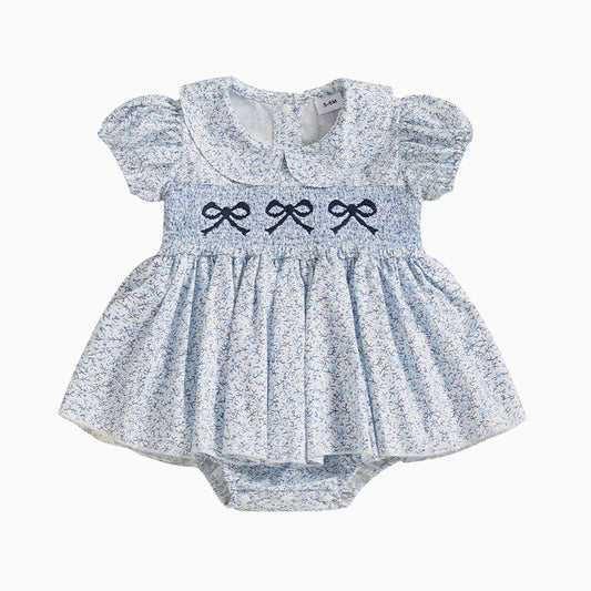 Ropa de verano para niñas pequeñas, pelele Floral de manga corta, vestido, mono con tutú, mono con cuello de muñeca