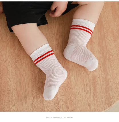 Calcetines de tubo largo para bebé, calcetines transpirables de verano para niños, medias de algodón suave para bebé, calcetines para bebés