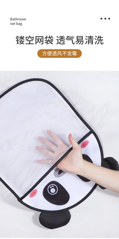 Cesta colgante de ducha de animales de dibujos animados, bolsa de malla bonita, organizador de almacenamiento para el baño, soporte para niños, bolsa de red para juguetes de agua para baño de bebé