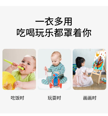 Baberos de tela para bebé, ropa de comedor impermeable, delantal de manga larga, bata de alimentación para niños, vendaje inverso para eructar, protección de pintura