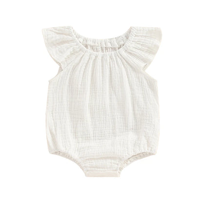 Pudcoco-Pelele de lino y algodón para niñas recién nacidas, sin mangas, con hombros descubiertos, sólido, ropa de verano, informal, de 0 a 24 meses