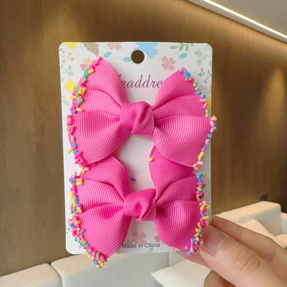 2 uds. De lazos para el pelo lisos para bebé, pinzas para el pelo, horquilla con lazo para niña, pasadores con lazo, accesorios para el cabello para niños