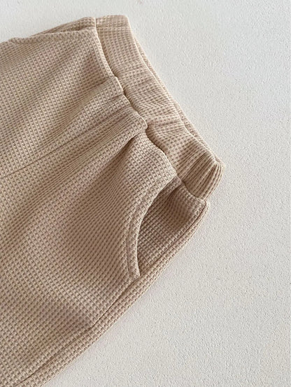 Conjunto de ropa de verano para bebé, camiseta y pantalones cortos con cuello vuelto, 2 uds., traje de chándal para niño pequeño