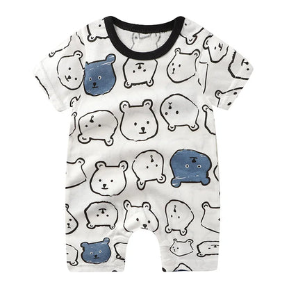 Ropa de una pieza de dibujos animados de verano para bebé, pelele de manga corta, ropa de escalada, monos para recién nacidos, mono para niño niña y niño