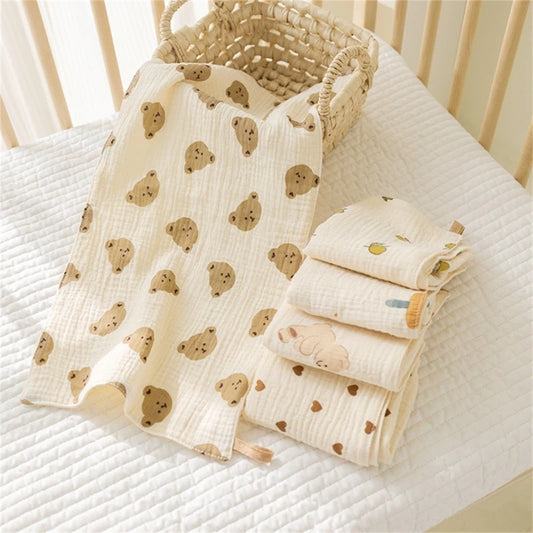 Toalla de muselina de algodón para la cara del bebé, paño largo para eructar para recién nacidos, toallas de mano para guardería, Baberos babeantes, toallita, artículos para bebé