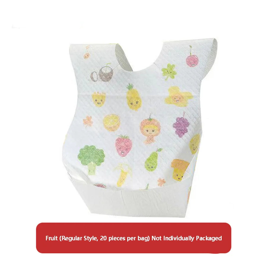 Babero desechable para bebé, servilleta para saliva, bolsa de comida para niños, sin lavado, impermeable, antisuciedad, artefacto para comer, portátil, súper suave