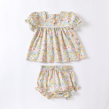 Baby Floral Pattern Fashion Princess Onesie&Sets-2