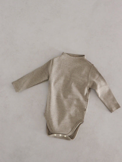 Baby Unisex Solid Color Basic Autumn Onesies-3
