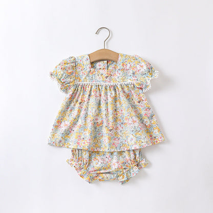 Baby Floral Pattern Fashion Princess Onesie&Sets-4